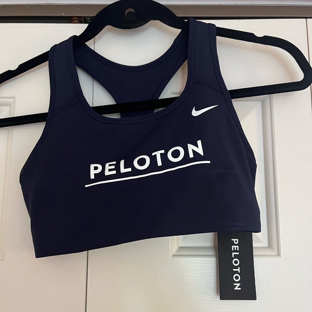 Nike x Peloton Navy Swoosh Sports Bra
